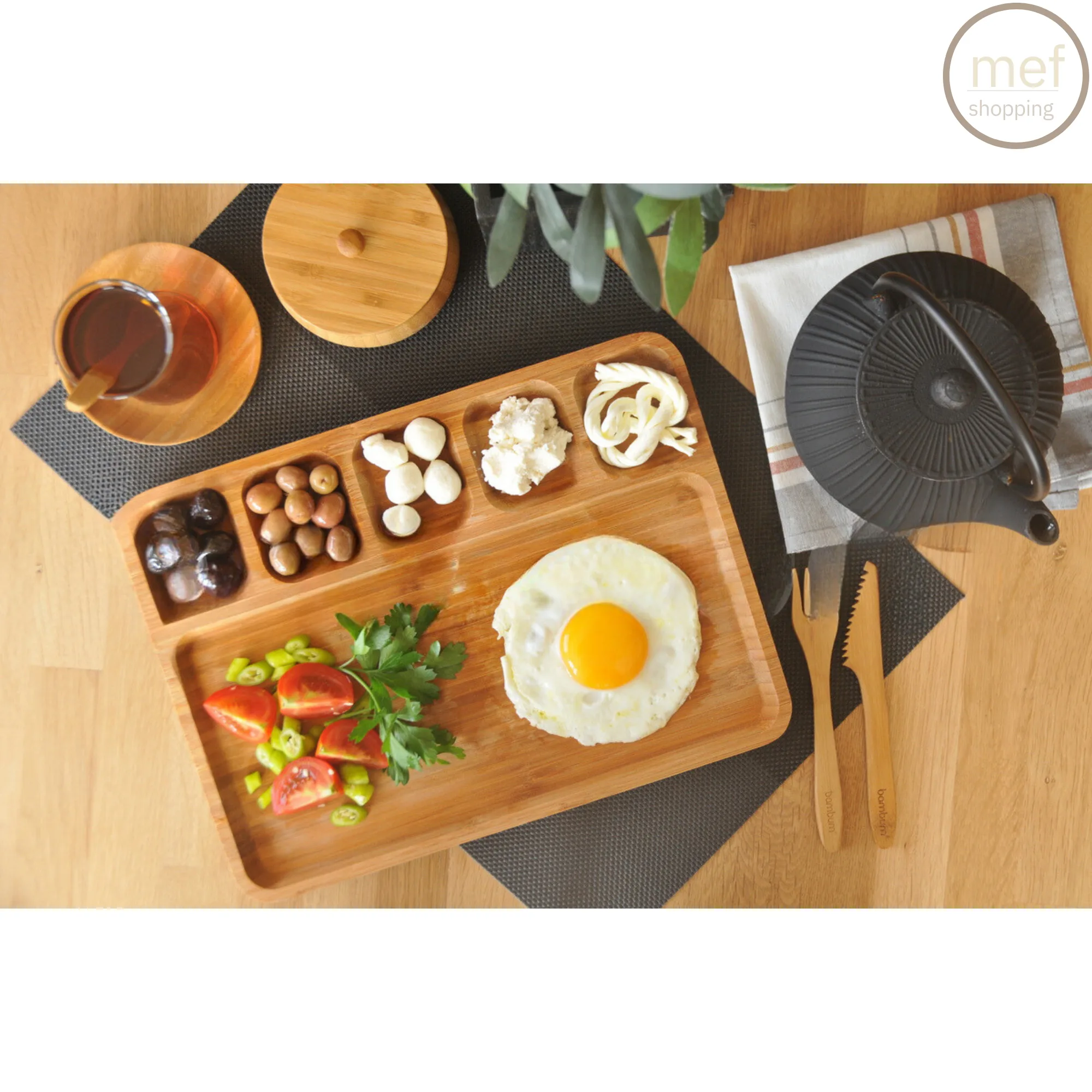 Bambu Bölmeli Servis Tabağı