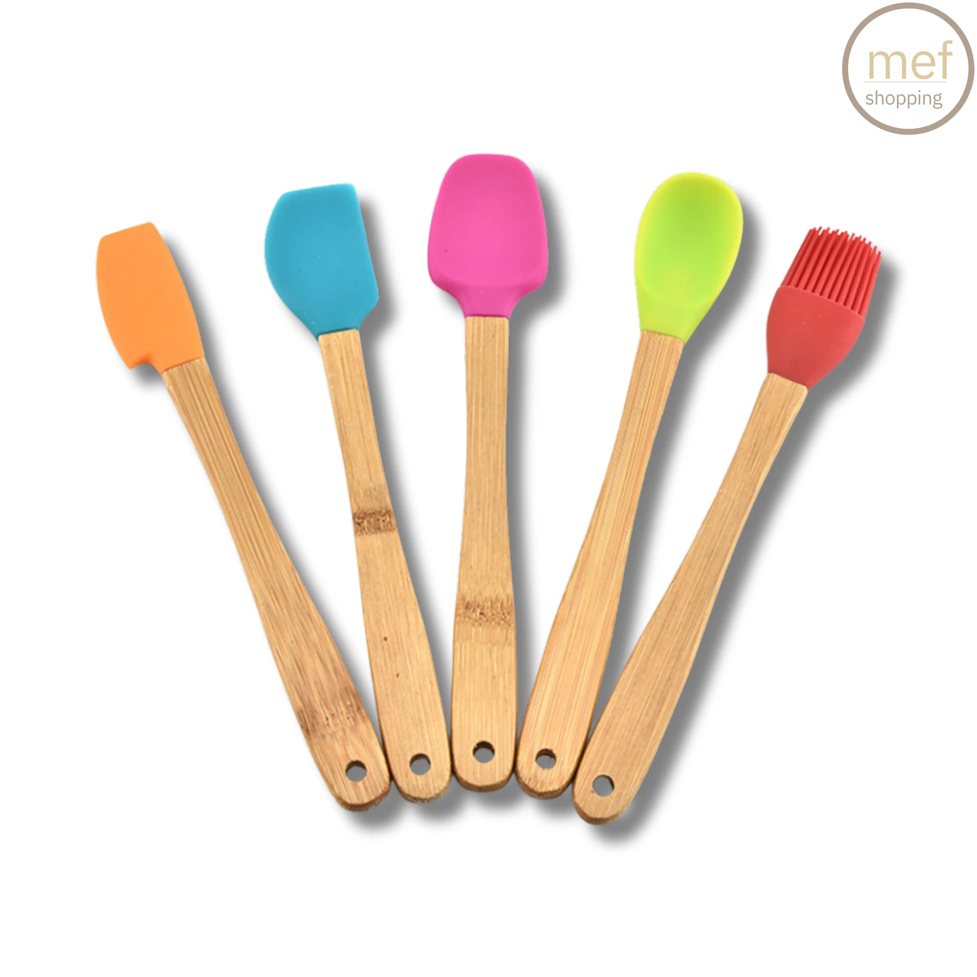 Bambu Silikon 5 ' li Spatula Seti