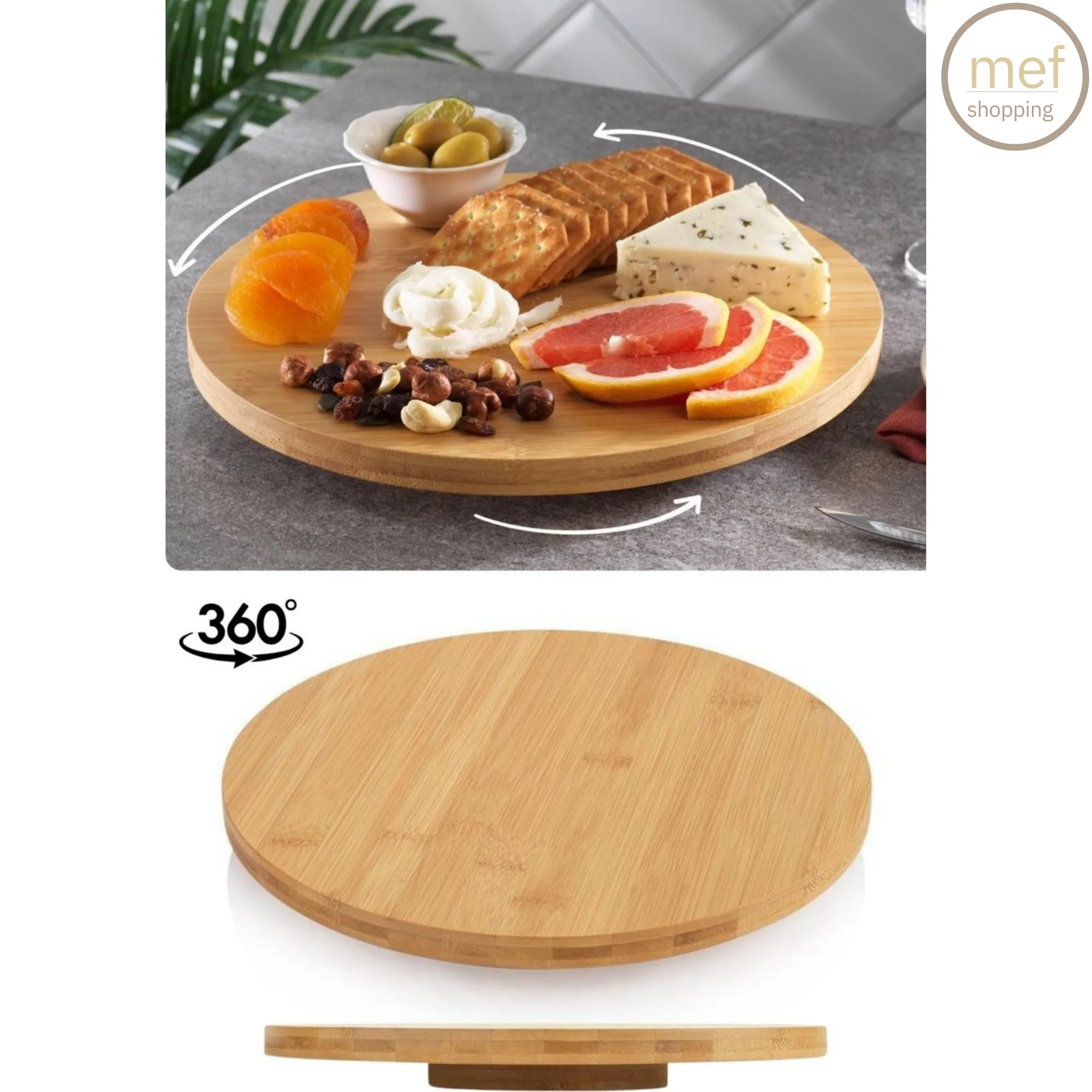 Bambu Yuvarlak Döner Sunumluk